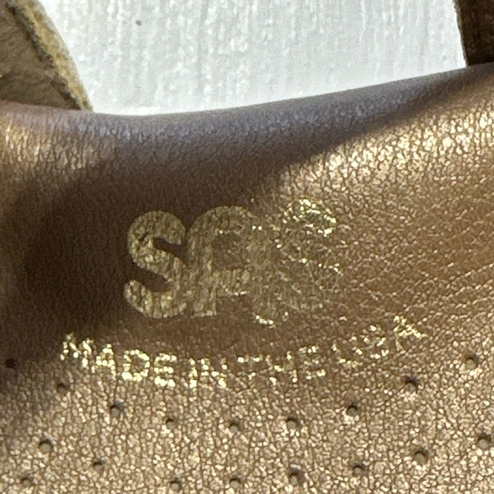 SAS Womens 7.5 M Tripad Comfort Leather Sandals Croc Embossed Made USA - Picture 10 of 13